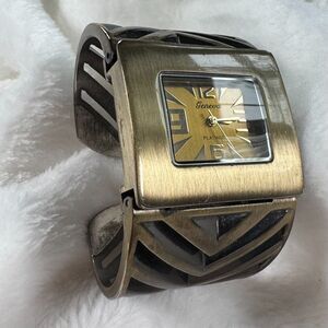 Vintage Geneva Women's Cuff Watch Ornate Statement Bracelet Watch